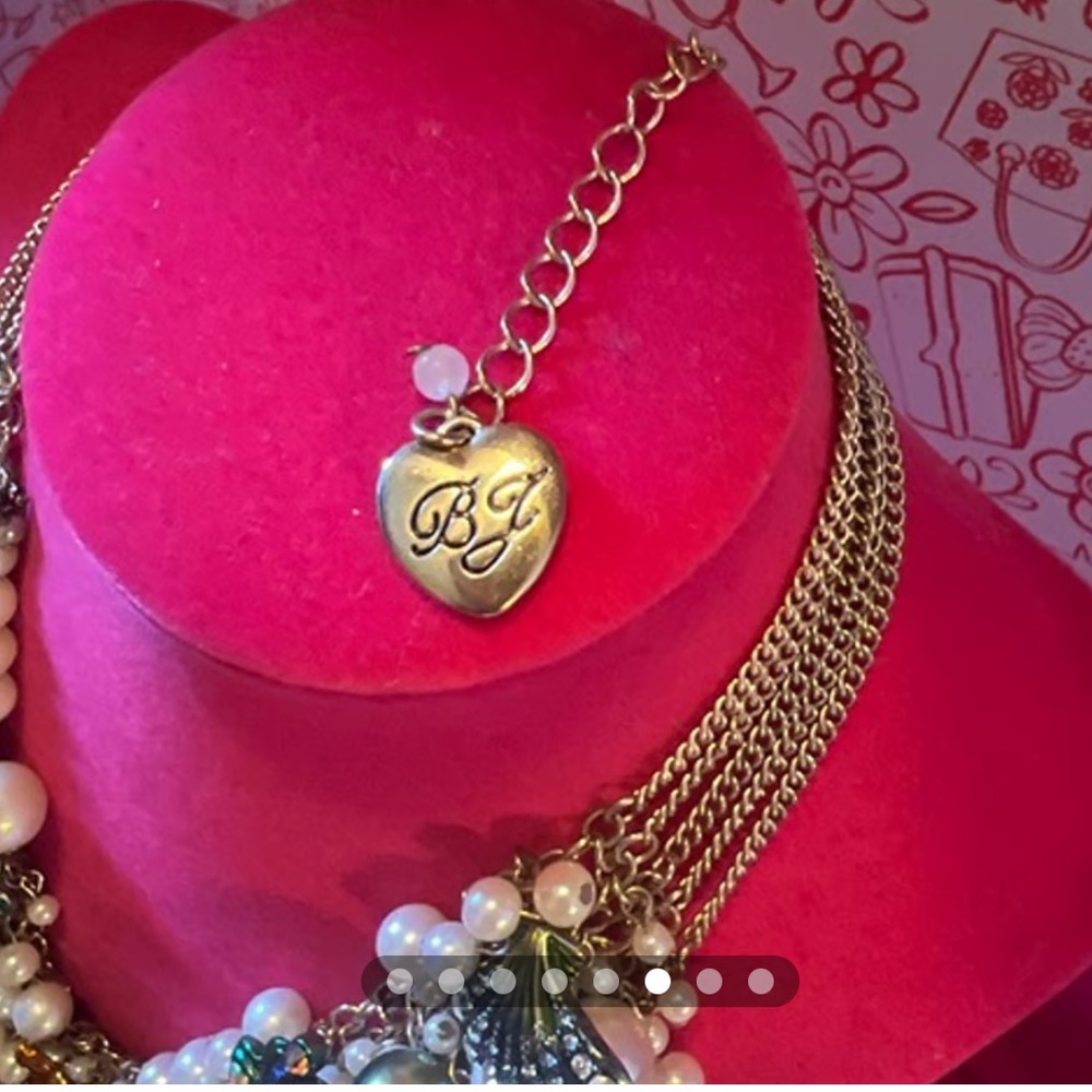 *Sold On The Bay Betsey Johnson Glitter Reef Mermaid Nautical Necklace - Picture 8 of 8